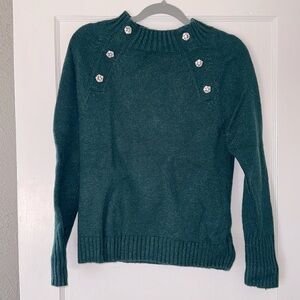 J.Crew Crystal embellished green sweater